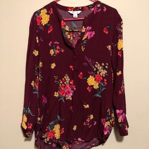 Long sleeved maroon shirt